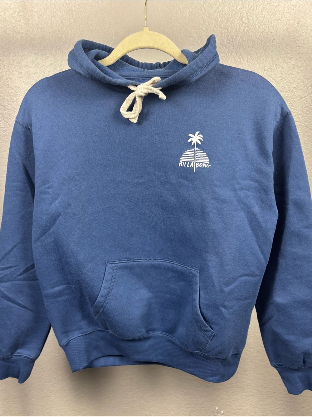 Billabong Men's Blue Pullover Hoodie with Palm Logo